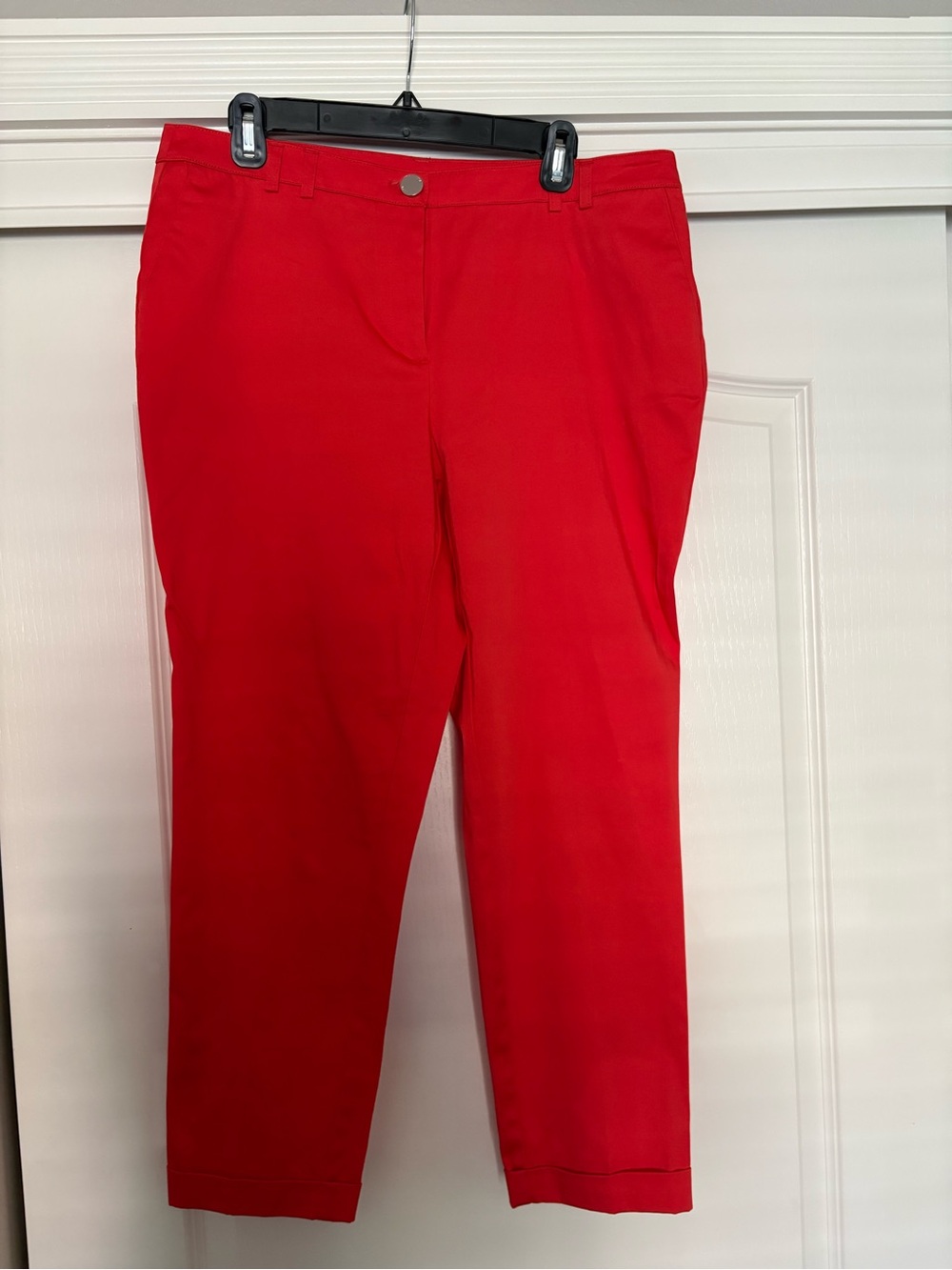 Nine West Bright Red Cropped Stretch Pants